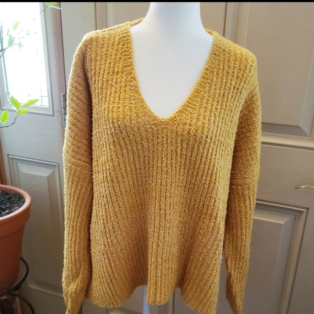 Sadie & Sage Oversized Knit Mustard Sweater